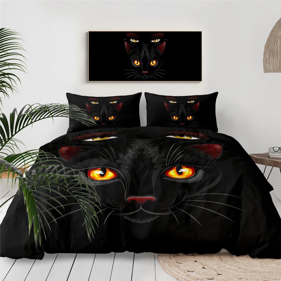 Black Cat Comforter Set - Beddingify