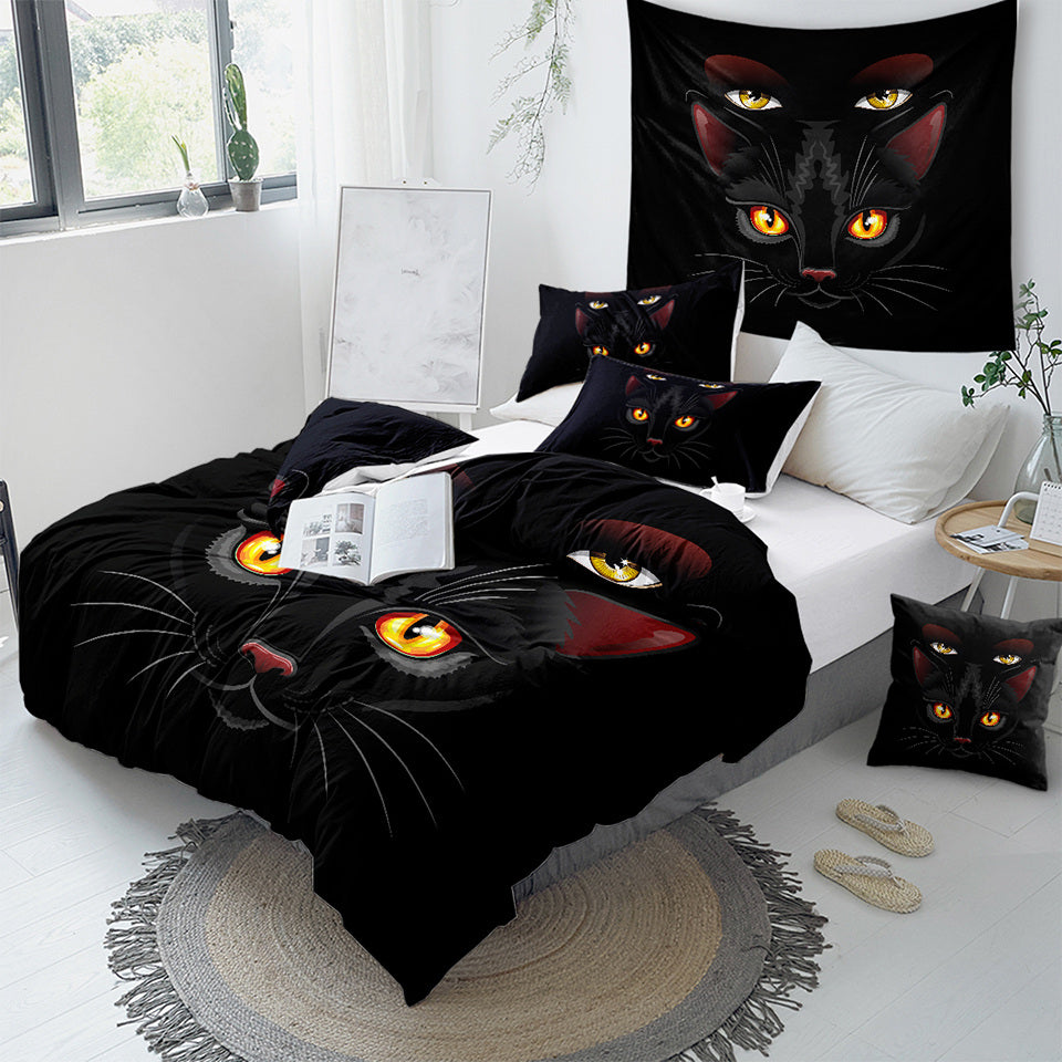 Black Cat Bedding Set - Beddingify