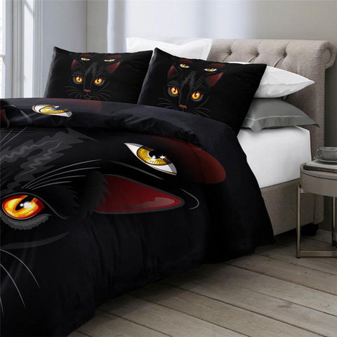 Image of Black Cat Comforter Set - Beddingify