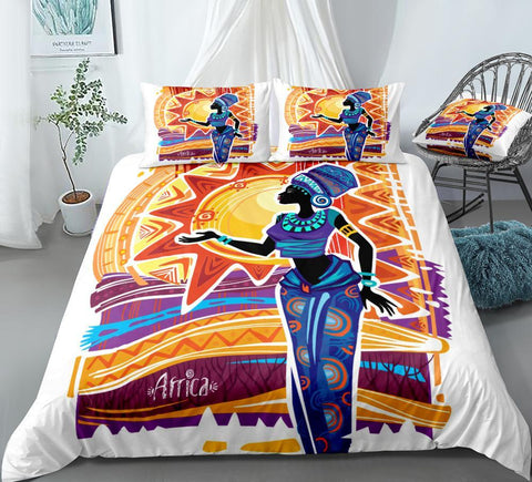 Image of Ancient African Girl Comforter Set - Beddingify