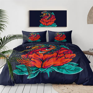 Old Style Snake Flower Bedding Set - Beddingify