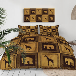 Giraffe And Elephant Bedding Set - Beddingify