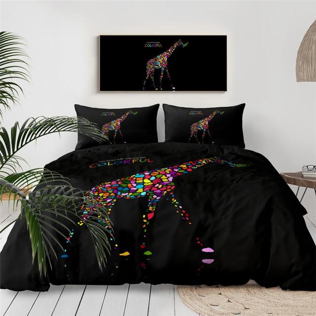 Colorful Giraffe Comforter Set - Beddingify