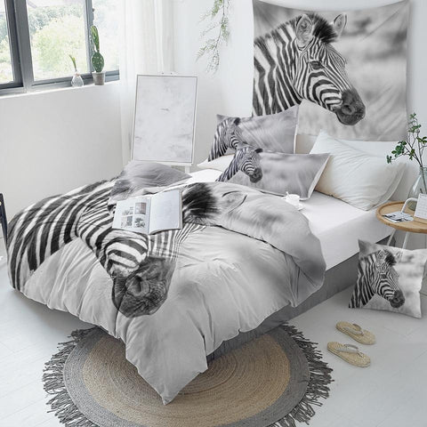 Image of Zebra Face Comforter Set - Beddingify