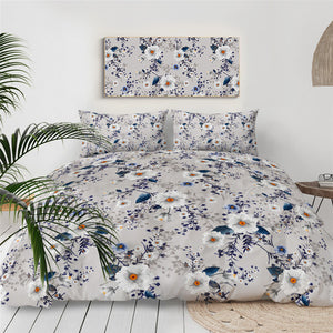 Grey Floral Bedding Set - Beddingify