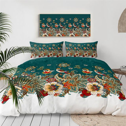 Image of Blooming Boho Flower Comforter Set - Beddingify