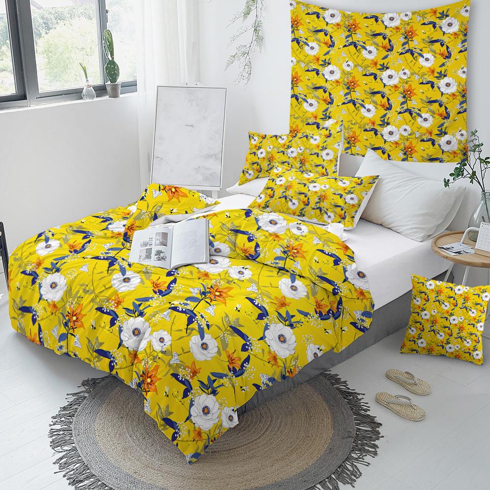 Yellow Floral Comforter Set - Beddingify