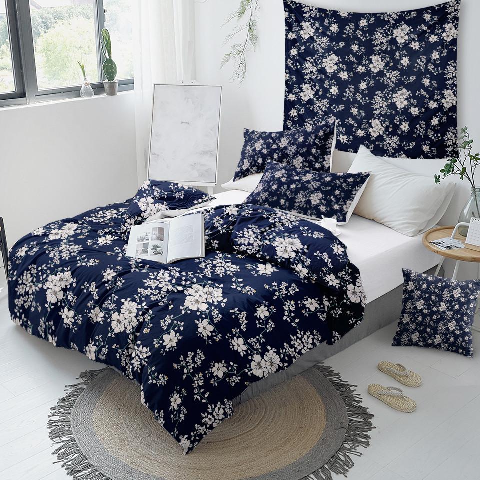 Blue Floral Comforter Set - Beddingify