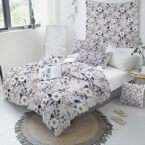 Image of Grey Floral Bedding Set - Beddingify