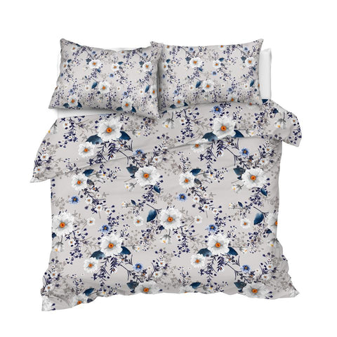 Image of Grey Floral Comforter Set - Beddingify