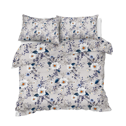 Image of Grey Floral Bedding Set - Beddingify
