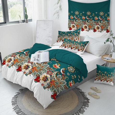 Image of Blooming Boho Flower Comforter Set - Beddingify