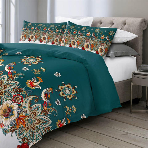 Image of Blooming Boho Flower Comforter Set - Beddingify