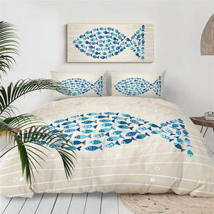 Blue Fish Comforter Set - Beddingify