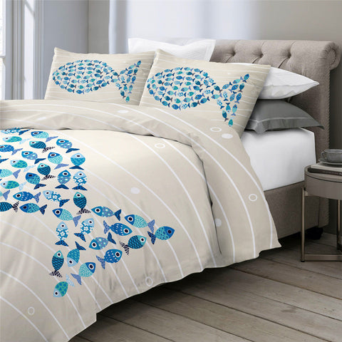 Image of Blue Fish Bedding Set - Beddingify