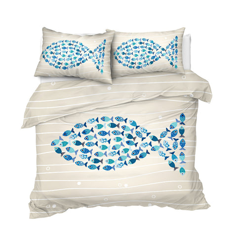 Image of Blue Fish Bedding Set - Beddingify
