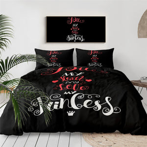 You My Heart My Love My Princess Comforter Set - Beddingify