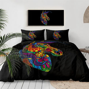 Colorful Horse Comforter Set - Beddingify