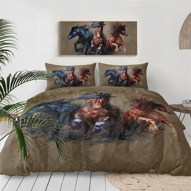 3d Horses Comforter Set - Beddingify