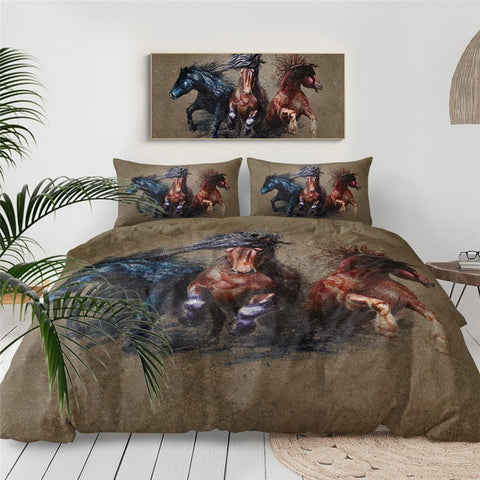 Image of 3d Horses Bedding Set - Beddingify