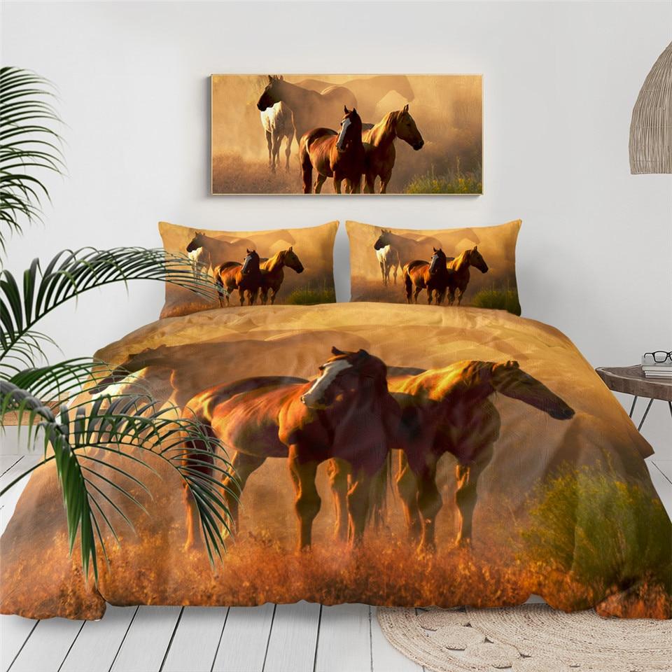 Realistic Horses Comforter Set - Beddingify