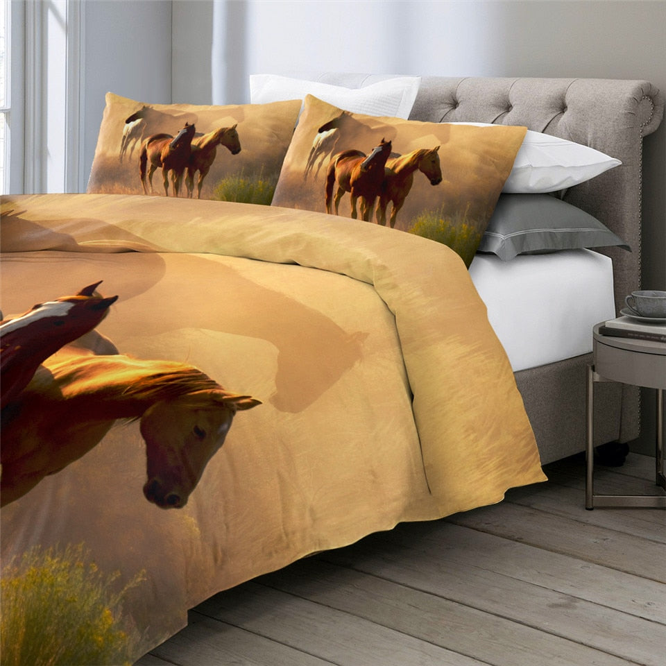 Realistic Horses Bedding Set - Beddingify
