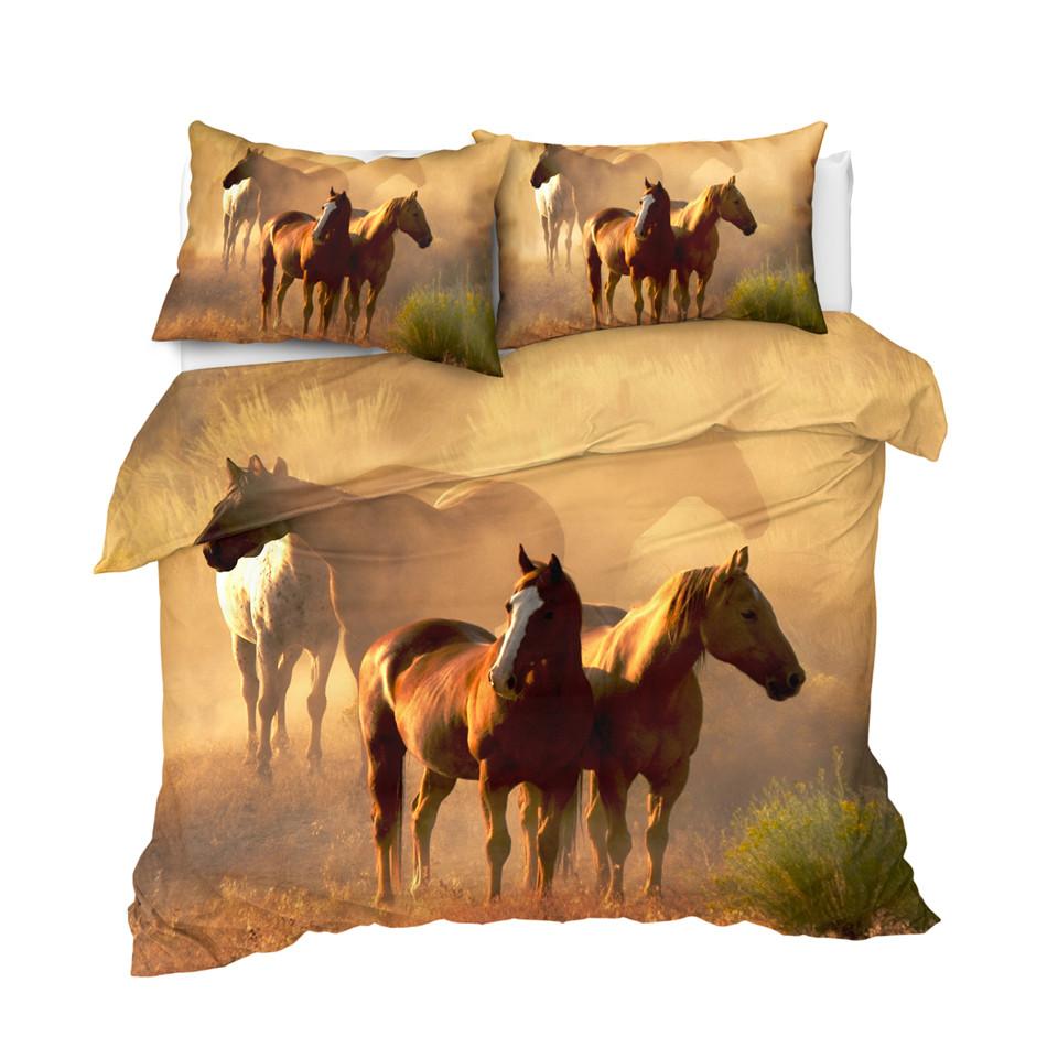 Realistic Horses Comforter Set - Beddingify