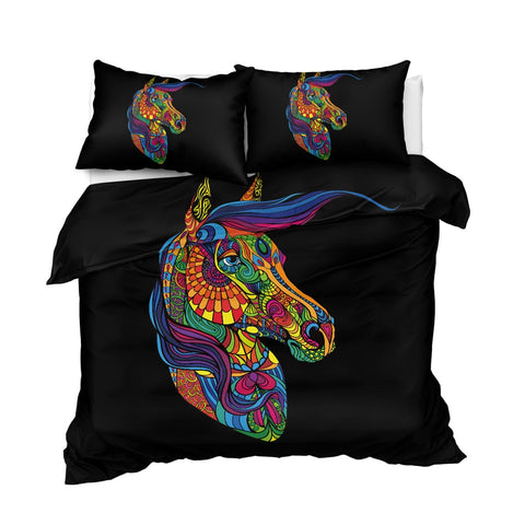 Image of Colorful Horse Bedding Set - Beddingify