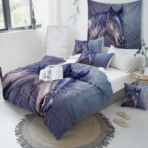 Image of Black Horse Bedding Set - Beddingify