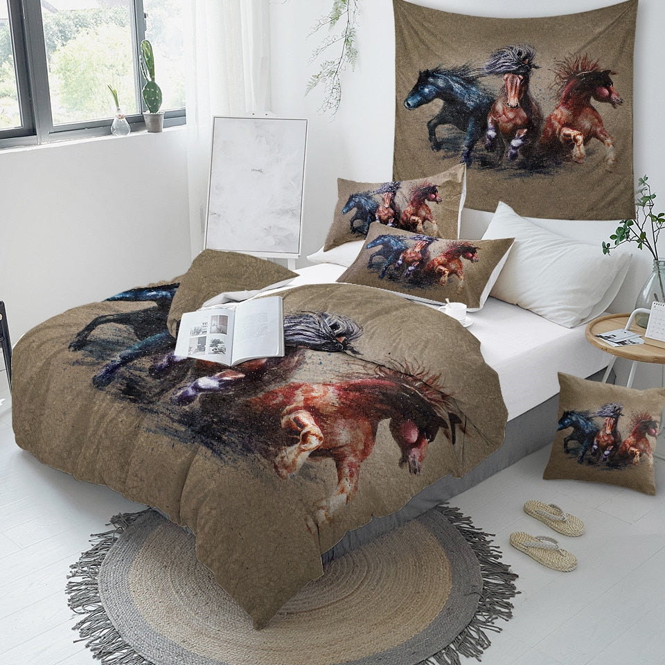 3d Horses Bedding Set - Beddingify