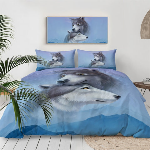 Image of Blue Wolf Bedding Set - Beddingify
