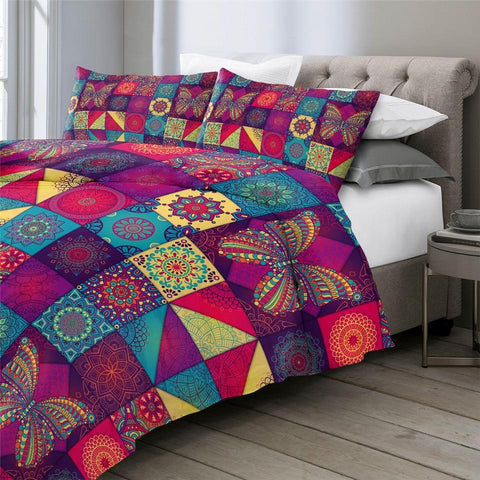 Image of Patchwork Butterfly Comforter Set - Beddingify