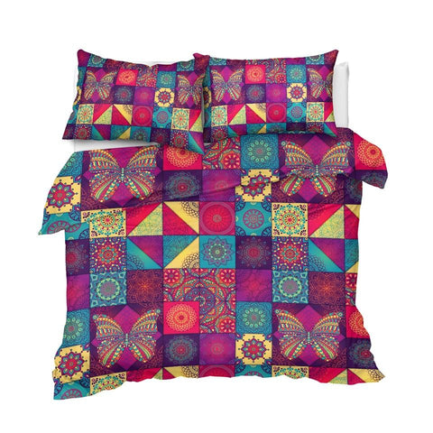Image of Patchwork Butterfly Comforter Set - Beddingify