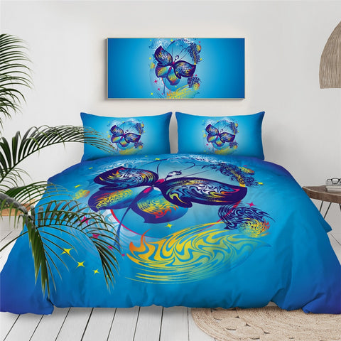 Image of Blue Butterfly Bedding Set - Beddingify