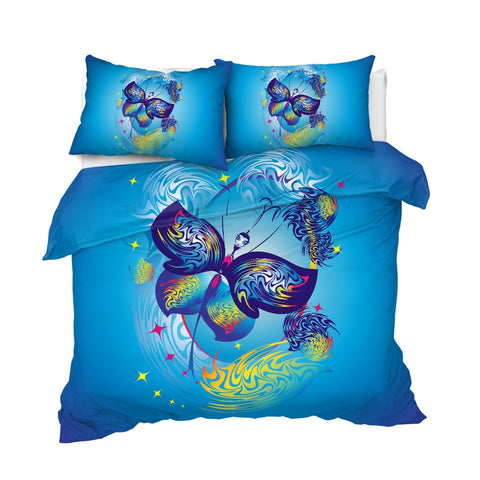 Blue Butterfly Bedding Set - Beddingify