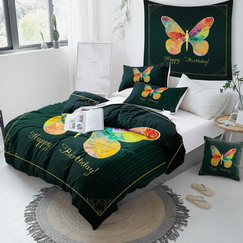 Image of Tie Dye Butterfly Comforter Set - Beddingify