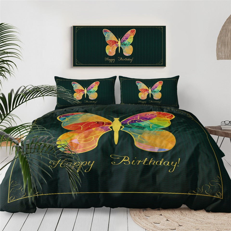 Tie Dye Butterfly Bedding Set - Beddingify
