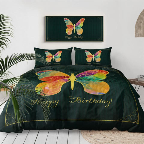 Image of Tie Dye Butterfly Comforter Set - Beddingify