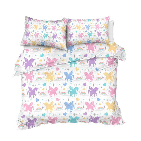 Image of Pastel Rainbow Unicorn Bedding Set - Beddingify