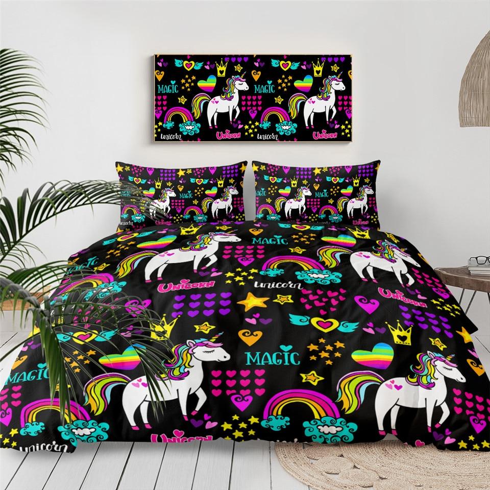 Magic Rainbow Unicorn Comforter Set - Beddingify
