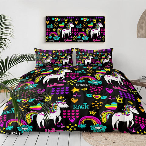Image of Magic Rainbow Unicorn Comforter Set - Beddingify