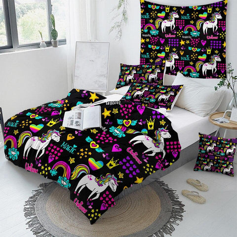 Image of Magic Rainbow Unicorn Comforter Set - Beddingify