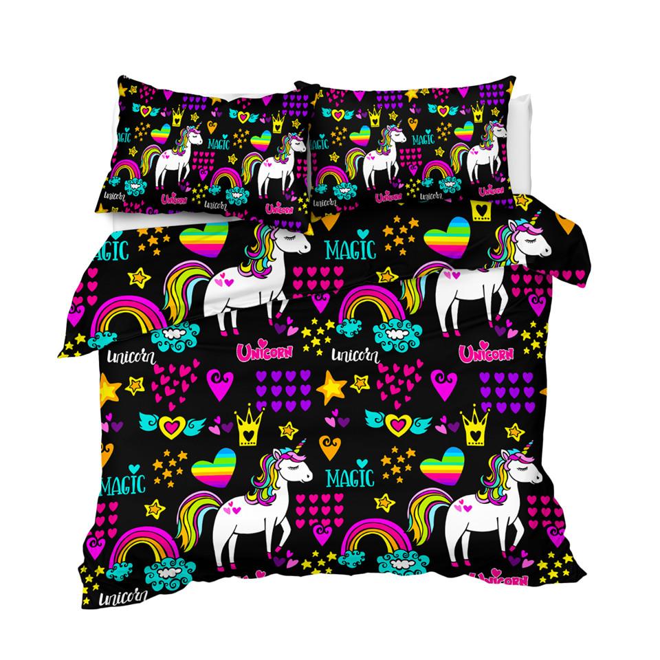 Magic Rainbow Unicorn Comforter Set - Beddingify