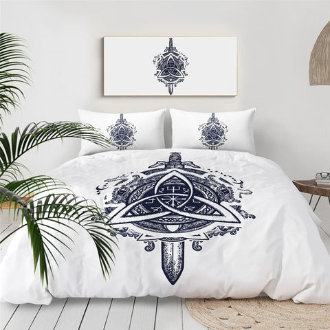 Image of Sword Dragon Ancient Symbols Bedding Set - Beddingify