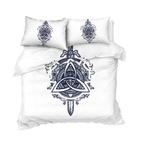 Image of Sword Dragon Ancient Symbols Comforter Set - Beddingify
