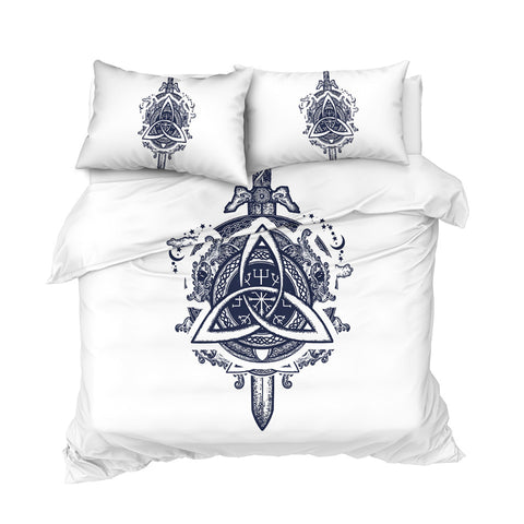 Image of Sword Dragon Ancient Symbols Bedding Set - Beddingify