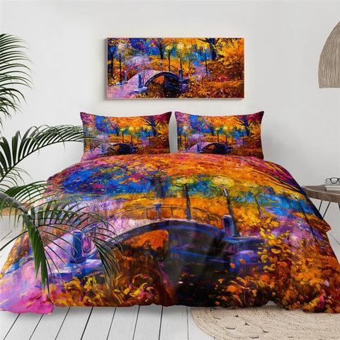 Image of Autumn Forest Leaf Nature Comforter Set - Beddingify