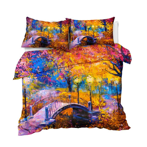 Image of Autumn Forest Leaf Nature Comforter Set - Beddingify