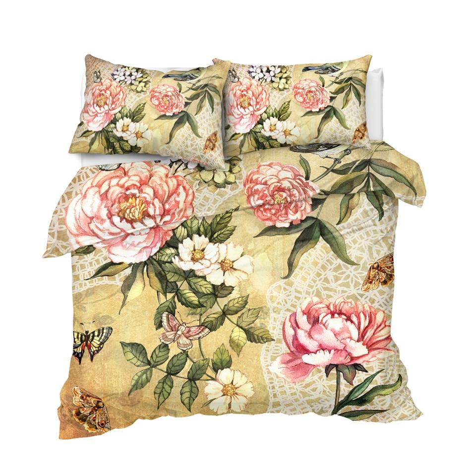 Vintage Pink Flowers Comforter Set - Beddingify