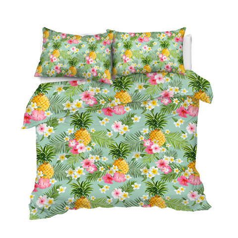 Image of Palm Leaves Pineapple Bedding Set - Beddingify